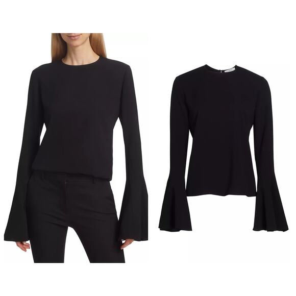 FRAME Flutter Sleeve Crepe Blouse XS - Picture 4 of 12